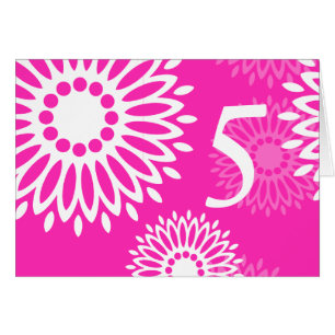 Summertime pink flowers Table Number Card
