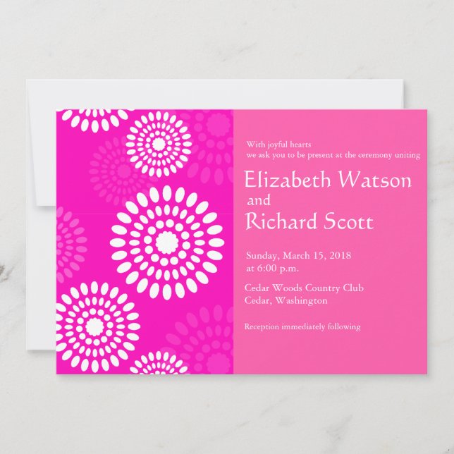 Summertime pink wedding invitation (Front)