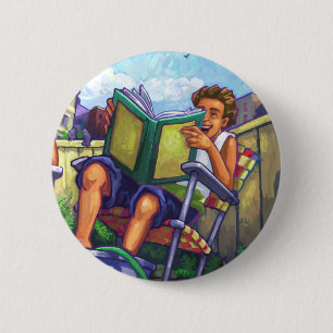 Summertime Reading 6 Cm Round Badge