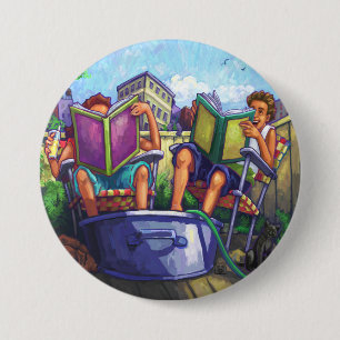 Summertime Reading 7.5 Cm Round Badge