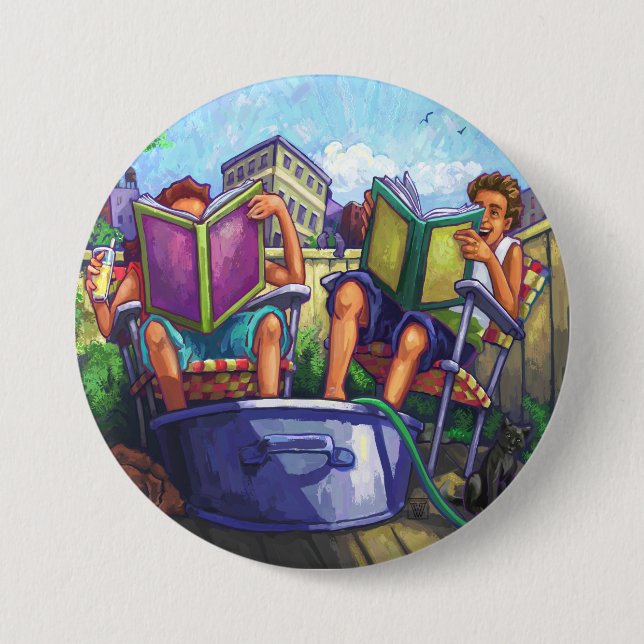 Summertime Reading 7.5 Cm Round Badge (Front)