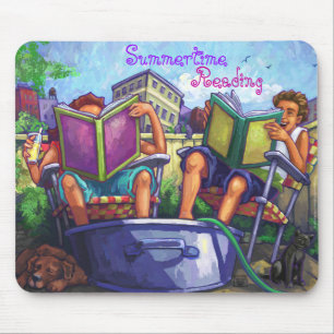 Summertime Reading Art Mouse Mat