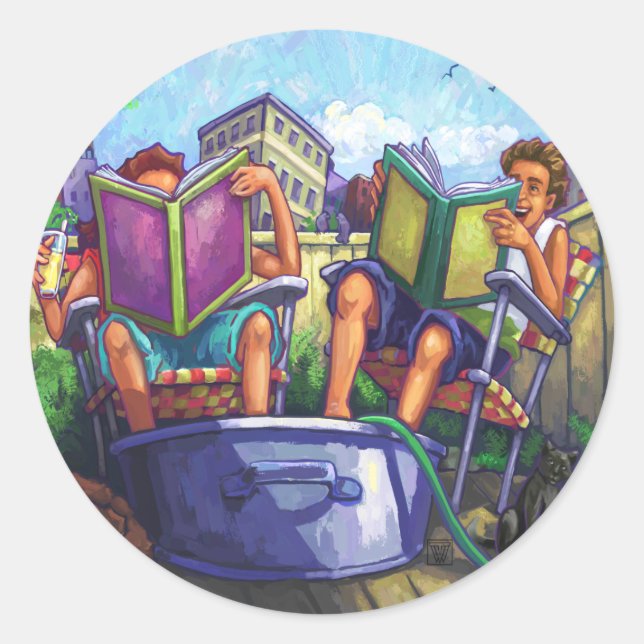 Summertime Reading Classic Round Sticker (Front)