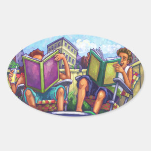Summertime Reading Oval Sticker