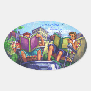 Summertime Reading Oval Sticker