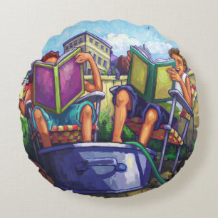 Summertime Reading Round Cushion