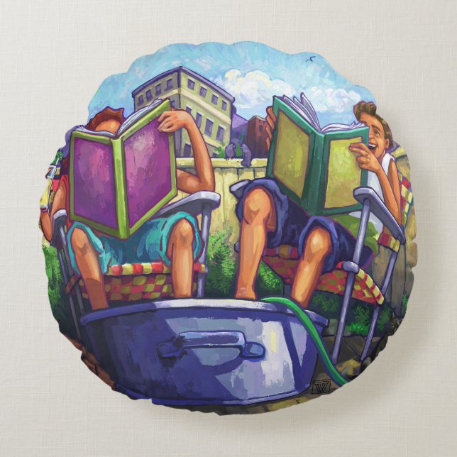 Summertime Reading Round Cushion (Front)