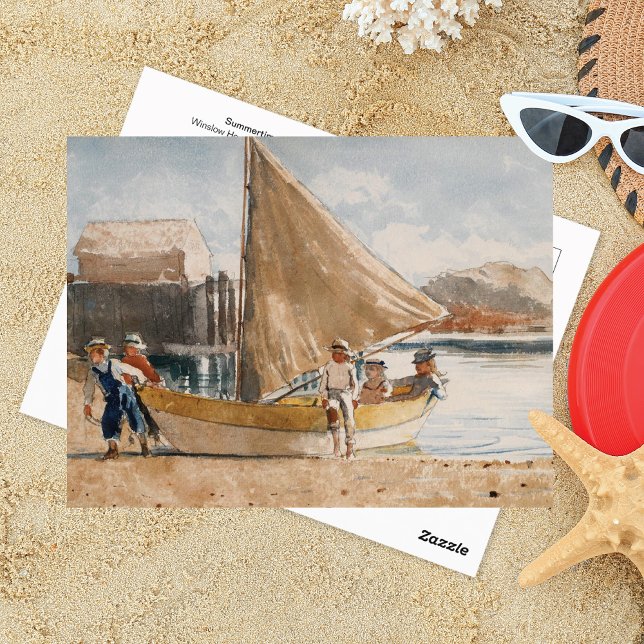 Summertime Sailboats Winslow Homer Postcard (Creator Uploaded)