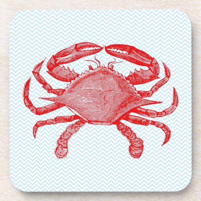 Summertime Seafood Crab Picnic Coasters (Front)