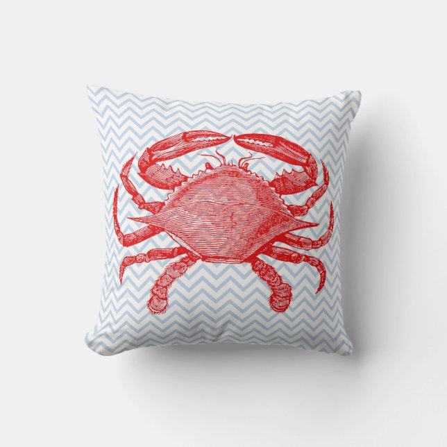 Summertime Seafood Crab Picnic Cushion (Front)