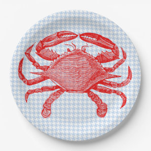 Summertime Seafood Crab Picnic Paper Plate