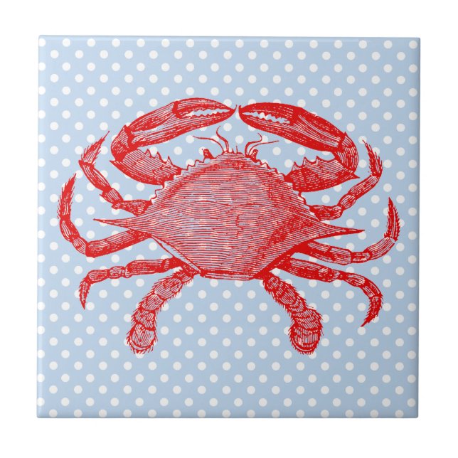 Summertime Seafood Crab Picnic Tile (Front)