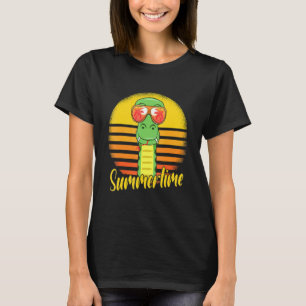 Summertime Snake Retro Sunset Beach Vacation Snake T-Shirt