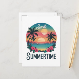 Summertime Summer Trip Beach Holiday Postcard