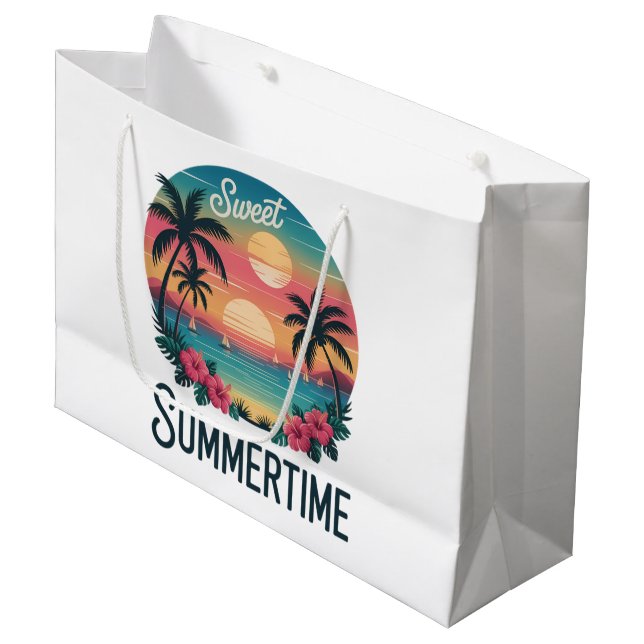 Summertime Summer Trip Beach Large Gift Bag (Front Angled)