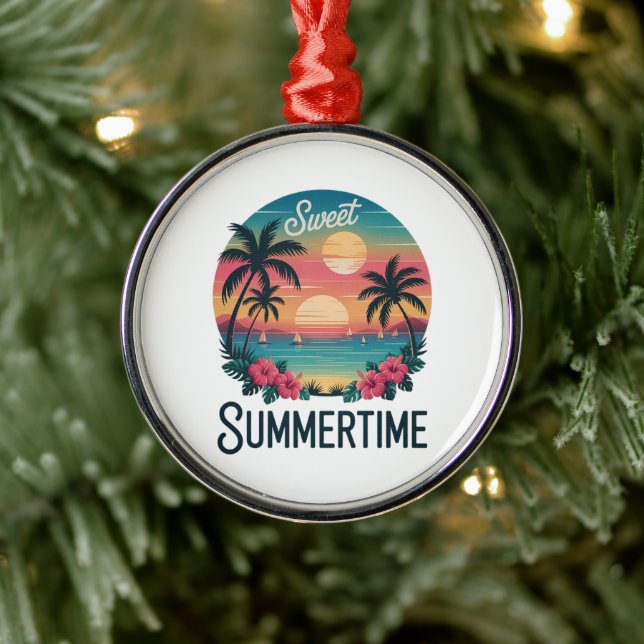 Summertime Summer Trip Beach Metal Tree Decoration (Tree)