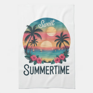 Summertime Summer Trip Beach Tea Towel