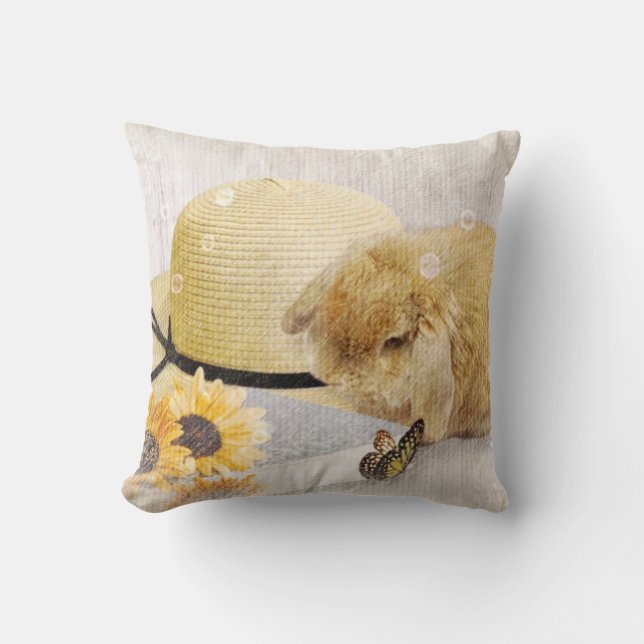 Summertime Sunflower Bunny Cushion (Front)