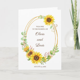 Summertime sunflowers boho wedding programme