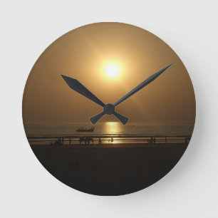 Summertime sunset round clock