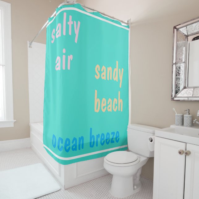 Summertime Turquoise Salty Air Shower Curtain (In Situ)