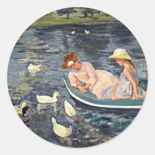 Summertime Two   Mary Cassatt Classic Round Sticker