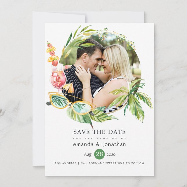 Summertime Wedding Photo Collage Save The Date (Front)