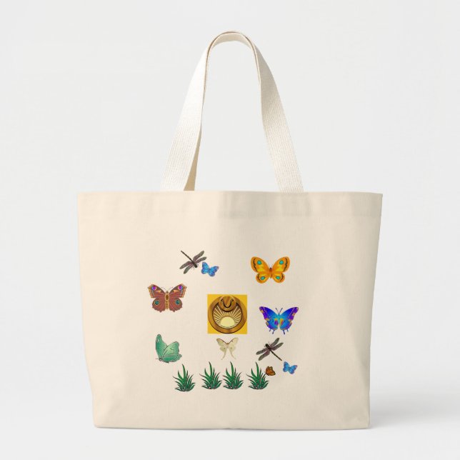 Summertime Wings Large Tote Bag (Front)