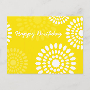 Summertime yellow flowers Birthday Postcard