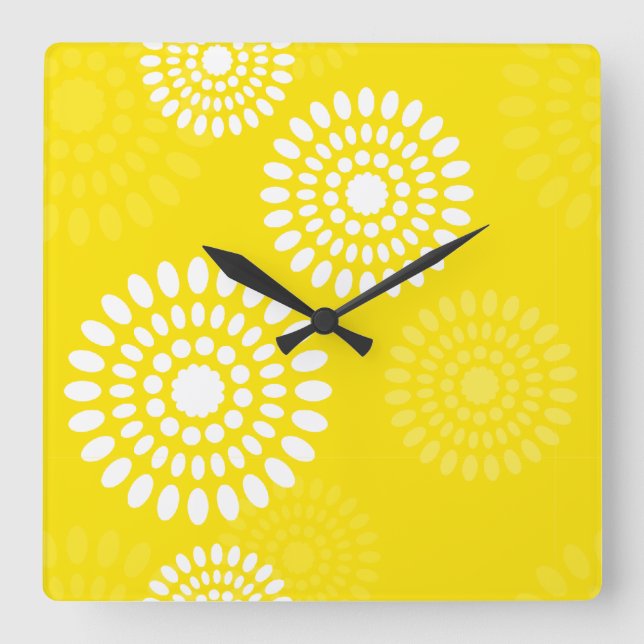 Summertime yellow flowers Wall Clock (Front)