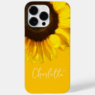Summertime Yellow Sunflower Customisable Name Case-Mate iPhone 14 Pro Max Case