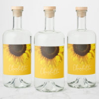 Summertime Yellow Sunflower Customisable Name