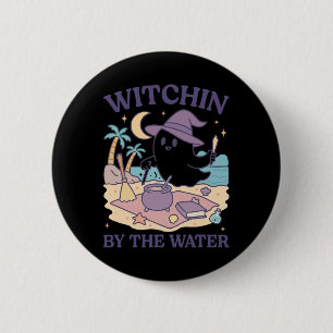 Summerween Beach Halloween Ghost  6 Cm Round Badge