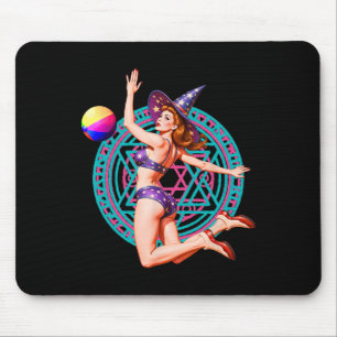 Summerween Beach Ll Pin-up Y Witch Halloween Magic Mouse Mat