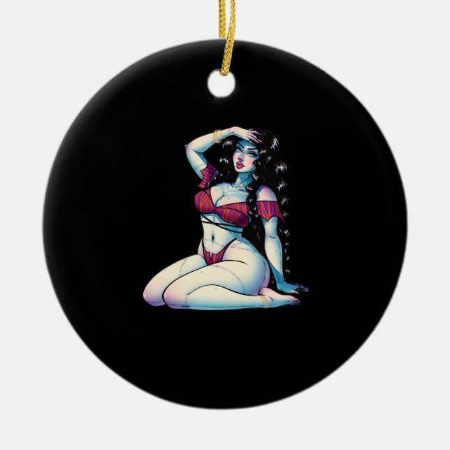 Summerween Classic Chill Meme Ceramic Tree Decoration (Front)