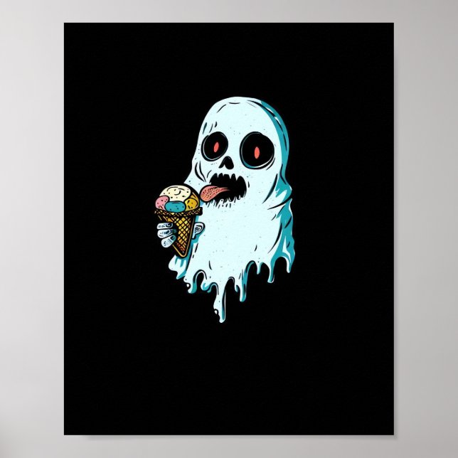 Summerween - Creepy Enjoying IceCream Classic Poster (Front)