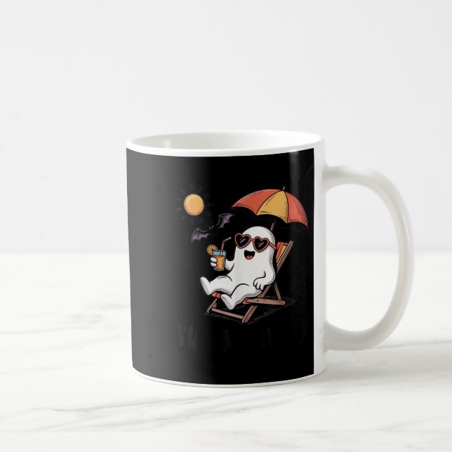 Summerween Cute Spooky Ghost With Summer Vibes For Coffee Mug (Right)