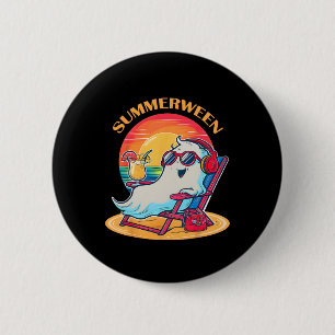 Summerween Cute Spooky Summer Ghost Halloween Love 6 Cm Round Badge