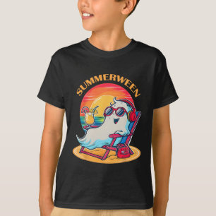 Summerween Cute Spooky Summer Ghost Halloween Love T-Shirt