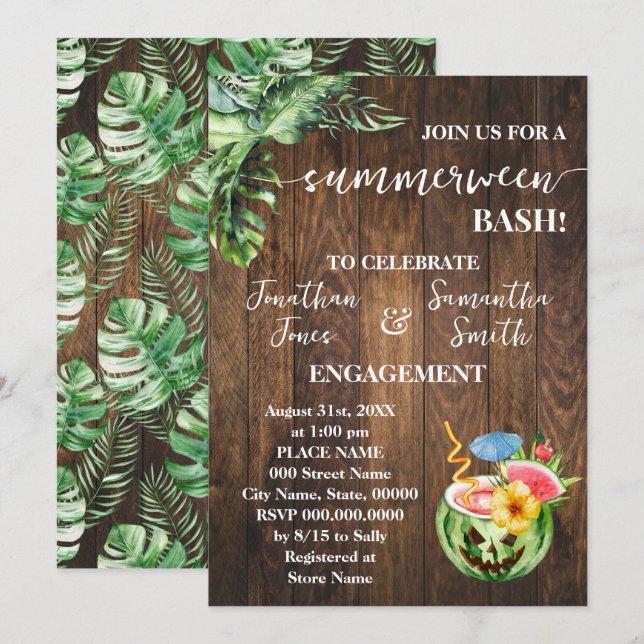 Summerween Engagement Wedding Celebration Party Invitation (Front/Back)