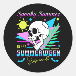 Summerween Funny Classic Round Sticker