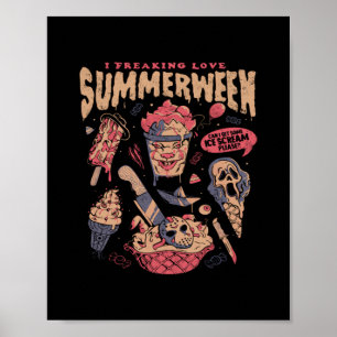 Summerween - Funny Goth Horror Movies Halloween Gi Poster