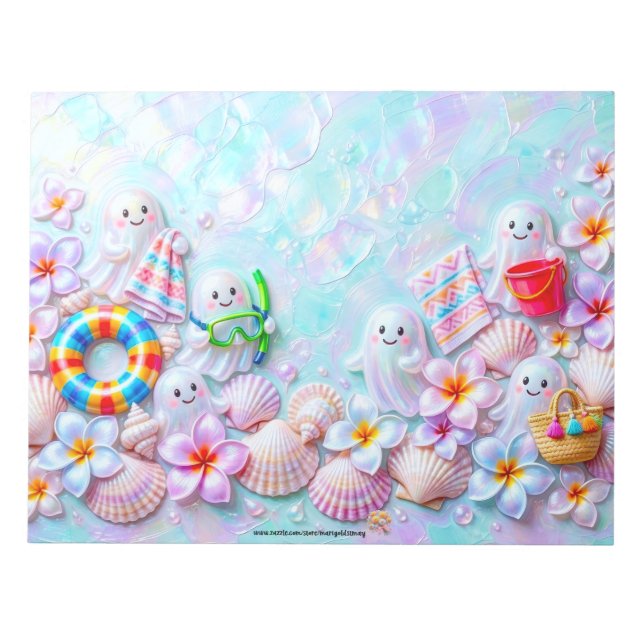 Summerween Ghost Beach Notepad (Front)