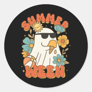 Summerween Ghost Ice Cream Cute Funny Halloween Be Classic Round Sticker