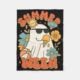 Summerween Ghost Ice Cream Cute Funny Halloween Be Fleece Blanket