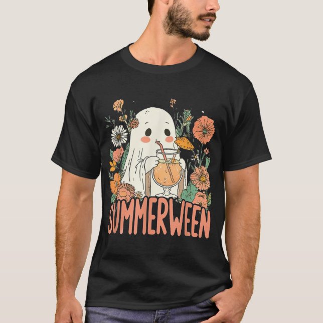 Summerween Ghost Summer Halloween T-Shirt (Front)