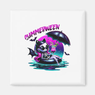 Summerween Ghost Summer Halloween Vibes Girls Wome Magnet