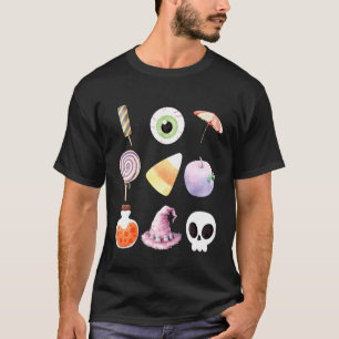 Summerween Halloween Girls Eyeballs Summer Ice cre T-Shirt