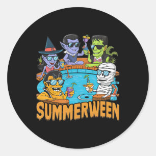 Summerween Halloween Spooky Monster For Men Women Classic Round Sticker