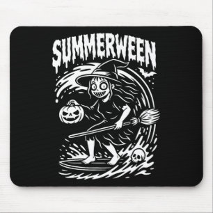 Summerween Halloween Summer Surfing Beach Witch Mouse Mat